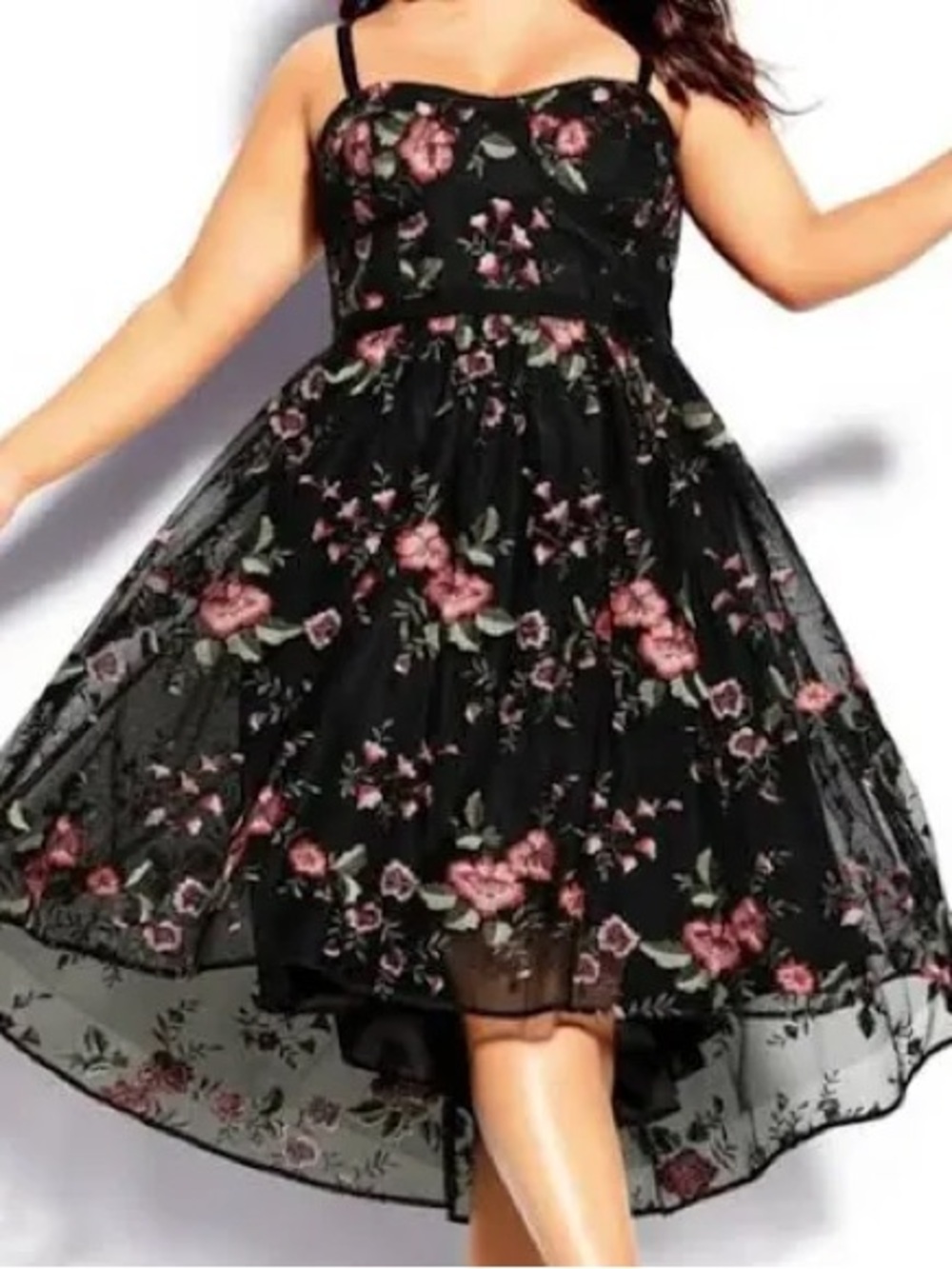 City chick convertible, strapless floral sequin brocade corset dress - Picture 4 of 9